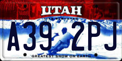 UT license plate A392PJ