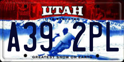UT license plate A392PL