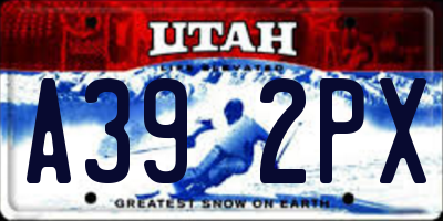 UT license plate A392PX