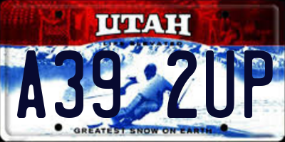 UT license plate A392UP