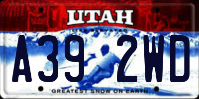 UT license plate A392WD