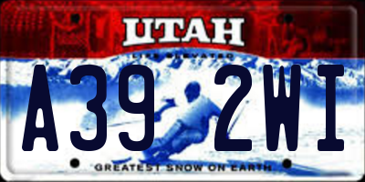 UT license plate A392WI