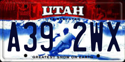 UT license plate A392WX