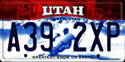 UT license plate A392XP