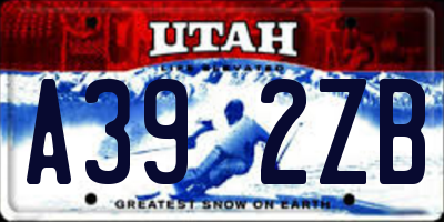 UT license plate A392ZB