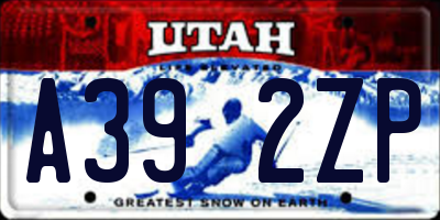 UT license plate A392ZP
