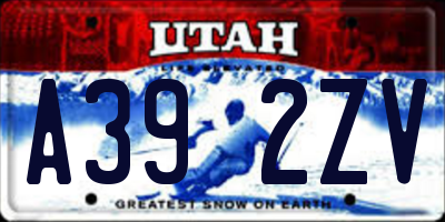 UT license plate A392ZV