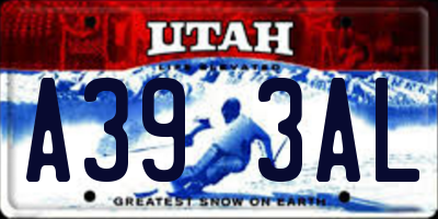 UT license plate A393AL