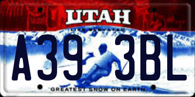 UT license plate A393BL