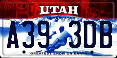 UT license plate A393DB