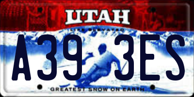 UT license plate A393ES