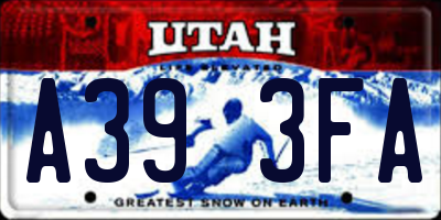 UT license plate A393FA