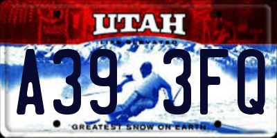UT license plate A393FQ