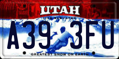 UT license plate A393FU