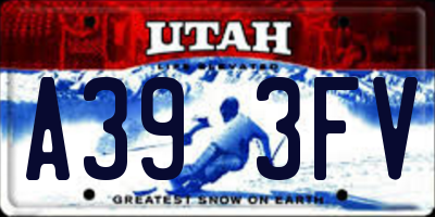 UT license plate A393FV