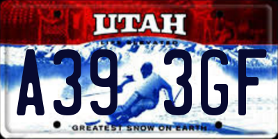 UT license plate A393GF