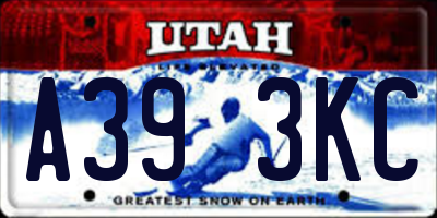 UT license plate A393KC