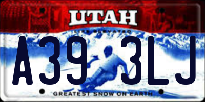 UT license plate A393LJ