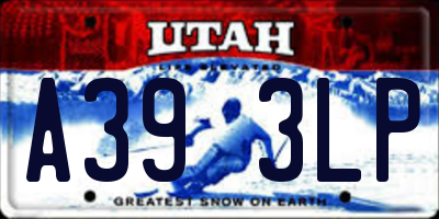 UT license plate A393LP