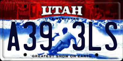 UT license plate A393LS