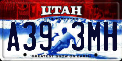 UT license plate A393MH