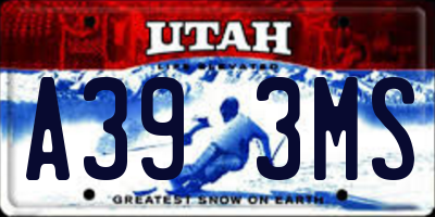 UT license plate A393MS