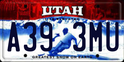 UT license plate A393MU
