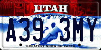 UT license plate A393MY