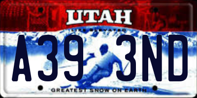 UT license plate A393ND