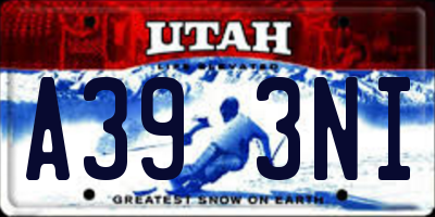 UT license plate A393NI