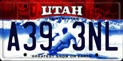 UT license plate A393NL