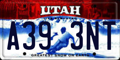 UT license plate A393NT