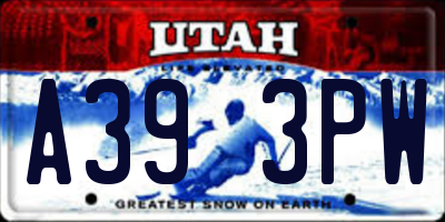 UT license plate A393PW