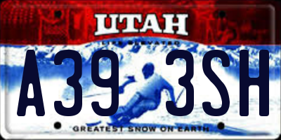 UT license plate A393SH