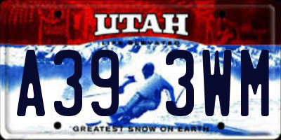 UT license plate A393WM