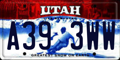 UT license plate A393WW