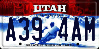UT license plate A394AM