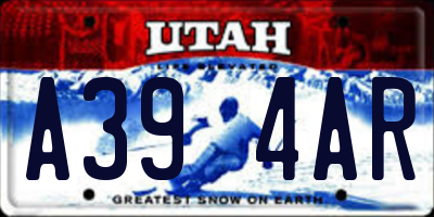 UT license plate A394AR