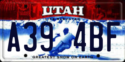 UT license plate A394BF