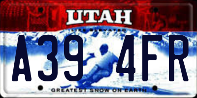 UT license plate A394FR