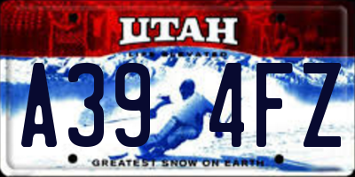 UT license plate A394FZ
