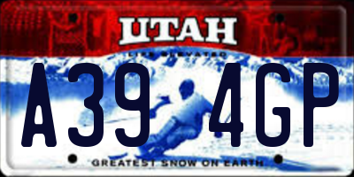 UT license plate A394GP