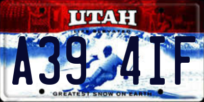 UT license plate A394IF