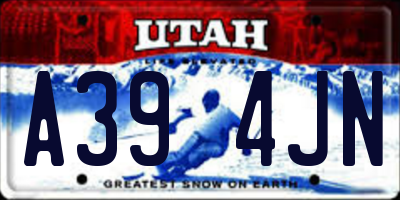 UT license plate A394JN