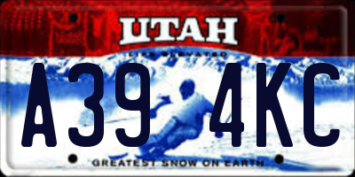UT license plate A394KC