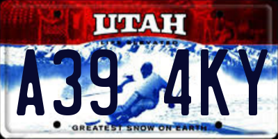 UT license plate A394KY