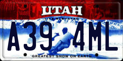 UT license plate A394ML
