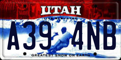 UT license plate A394NB