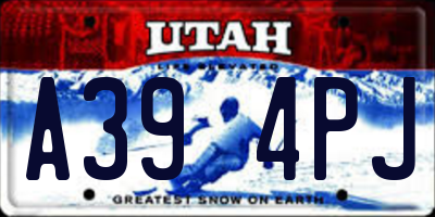 UT license plate A394PJ