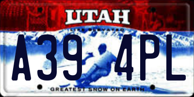 UT license plate A394PL